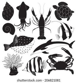 Black Sea Creature Icons