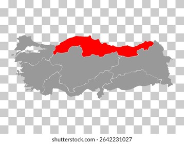 Black Sea Region of Turkey map symbol shape, travel web concept icon vector illustration .