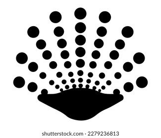 black sea shell icon with pearls. minimalist style. flat vector illustration.