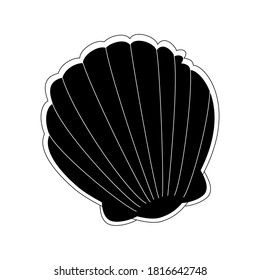 Black sea shell icon vector illustration isolated on white background