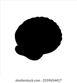 Black Sea shell silhouette vector illustration on white background
