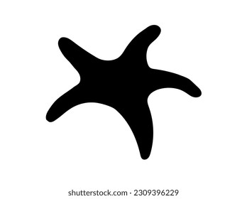 Black sea starfish white background illustration