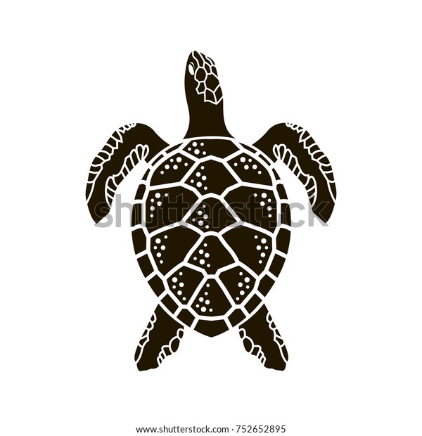 Black Sea Turtle Icon Isolated On Stock Vector (Royalty Free) 752652895