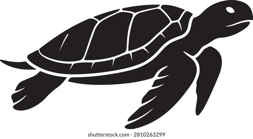 Black sea turtle silhouette icon