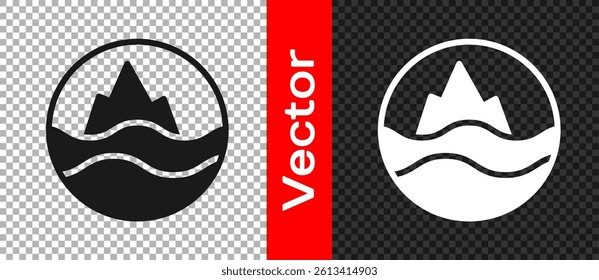 Black Sea and waves icon isolated on transparent background.  Vector