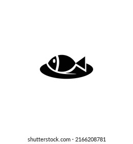 Black seafood icon design isolated on white background