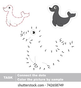 Black Seal. Dot to dot educational game for kids.