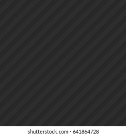 Black seamless 3D diagonal stripe pattern background