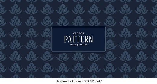 Black seamless abstract floral pattern background in oriental style Premium Vector