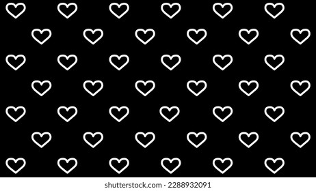 Black seamless background with hearts