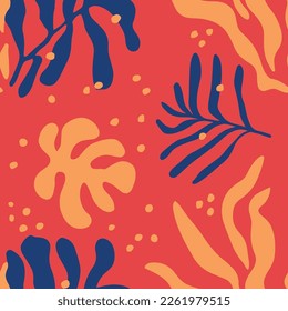 Black Seamless Classic Beach Element Wallpaper. Orange Continuous Abstract Isolated Surface, Seamless Pattern. Pastel Endless Decoration Fresh Scribble Art. 