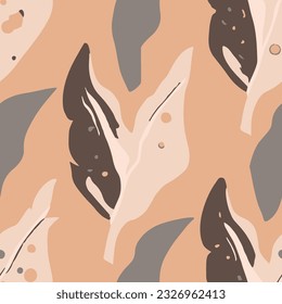 Black Seamless Classic Tree Surface Vector. Dark Repeated Contemporary Spring Illustration, Seamless Texture. Bright Endless Summer Flora Element Design. 