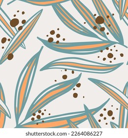 Black Seamless Color Branch Watercolor Wallpaper. Yellow Endless Nature Isolated Ornament, Seamless Background. Dark Seamless Summer Plant Scribble Design. 