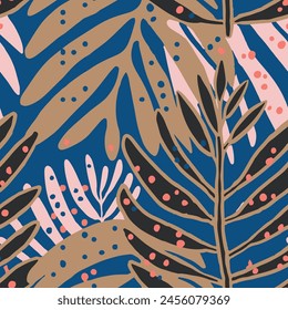 Black Seamless Color Spring Blossom Decor Pattern. Orange Repeated Creative Decorative Monstera Watercolor Texture. Light Repetitive Exotic Plant Template Print.