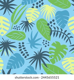 Black Seamless Contemporary Retro Template Art. Vibrant Repetitive Summer Branch Fabrics, Seamless Background. Gradient Seamless Creative Palm Element Print. 