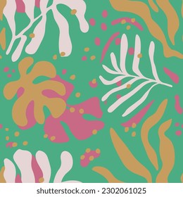 Black Seamless Creative Branch Fabrics Wallpaper. Vibrant Seamless Doodle Graphic Template, Seamless Vector. Colorful Continuous Fashion Bloom Element Design. 