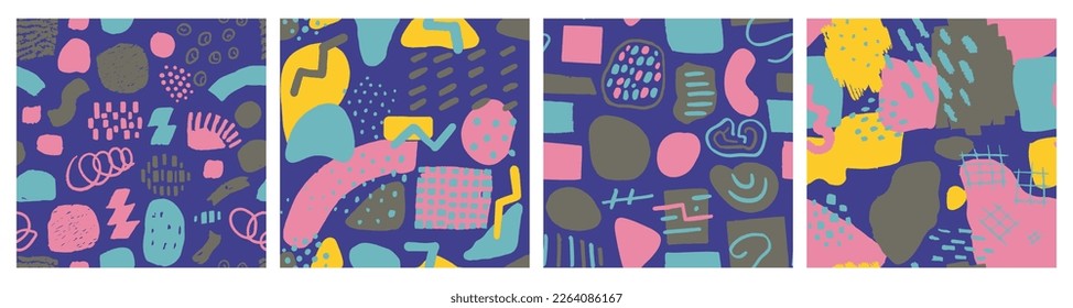 Black Seamless Creative Modern Style Background  Vivid Endless Grunge Hand Drawn Lines  Seamless Paper  Pastel Repeated Stylish Isolated Paint Wrapping