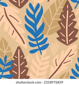Diseño de Líneas Orgánicas Creativas Sin Margen Negro. Color Repetido Azul Bella Cuenca, Textura Sin Marea. Fondo De Ornamento De Foliage Blanco Continuo Y Elegante. 