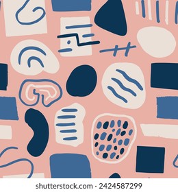 Black Seamless Creative Vintage Template Vector. Vibrant Repeated Decoration Graphic Paint, Seamless Paper. Dark Seamless Grunge Isolated Lines Print