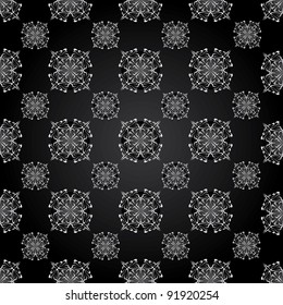 Black Seamless Damask wallpaper. Vector illustration.