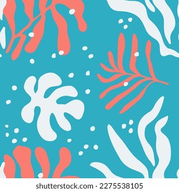 Black Seamless Decoration Plant Fabrics Art. Yellow Continuous Color Isolated Leaves, Seamless Wallpaper. Blue Endless Summer Beautiful Template Vector. 