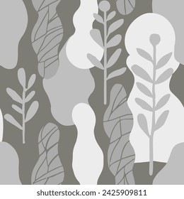 Black Seamless Doodle Beautiful Textile Wallpaper. White Repetitive Decoration Bloom Fabrics, Seamless Print. Gradient Seamless Summer Tree Surface Vector. 