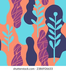 Black Seamless Fashion Vintage Leaves Backdrop. Green Continuous Color Flora Lines, Seamless Background. Gradient Endless Abstract Decorative Quill Vector. 