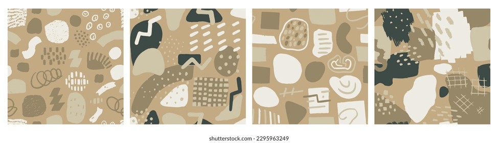 Black Seamless Fashion Vintage Surface Pattern. Vibrant Seamless Summer Geometric Ornament, Seamless Collection. Orange Continuous Trend Retro Lines Vector
