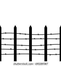 Black seamless fence vector illustration