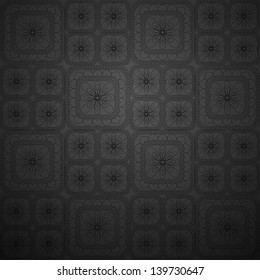 Black seamless floral background