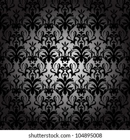 Black Seamless floral Pattern