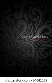 Black Seamless floral Pattern