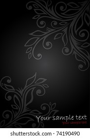 Black Seamless floral Pattern