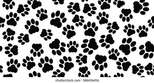 Black seamless of footstep cat paws. Vector illustration.