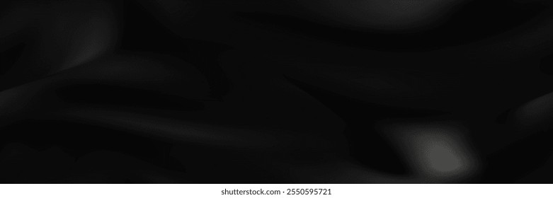 Black seamless gradient mesh bg with noise. Dark vector illustration with soft gradation and texture. Blurred abstract background