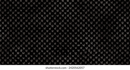 Black seamless grunge pattern with pique texture. Vector waffle towel background. Sport style t-shirt fabric