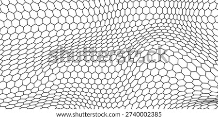 Black seamless hexagon pattern. Repeating honeycomb texture background. Geometric hexagonal halftone tech overlay backdrop. Abstract repeated hex texture. Vector retro technology dot wallpaper	
