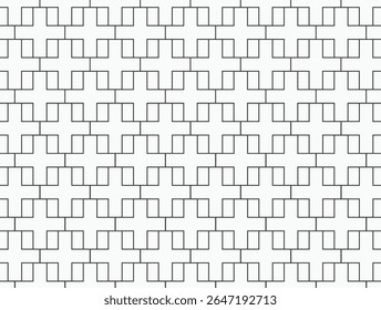 Black seamless isometric pattern with cubic grid and geometric rhombus mesh layout
