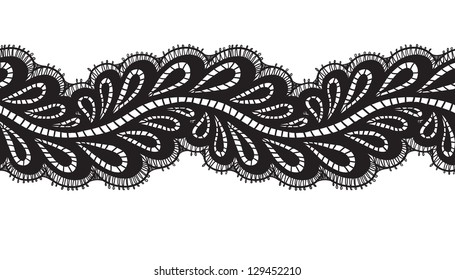 Black seamless lace line