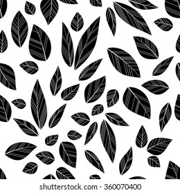 black seamless leaves 