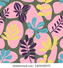 Black Seamless Nature Garden Watercolor Background. Blue Seamless Contemporary Simple Template, Seamless Texture. Colorful Continuous Classic Beauty Style Vector. 