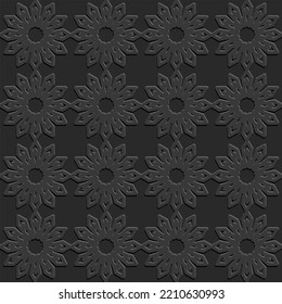 Patrón sin costuras negro, fondo negro oscuro árabe para diseño y decoración, ilustración vectorial