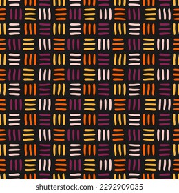 Black seamless pattern with colorful carpet design