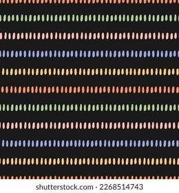 Patrón ininterrumpido negro con líneas coloridas