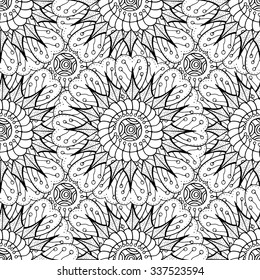 Black seamless pattern. Design for dutch tile, background, textile