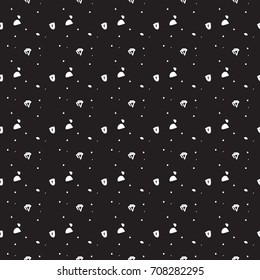 Black seamless pattern with doodles.