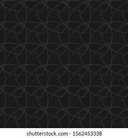 Black seamless pattern of geometric elements. The simplest geometric shapes. Vector illustration.