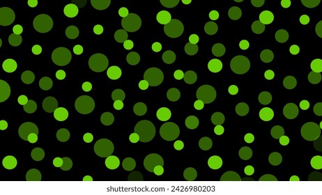Patrón negro sin costuras con gotas verdes