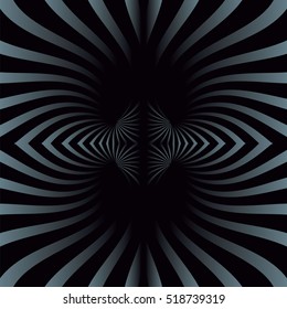 Black seamless pattern. Modern abstract  3d dark background. Radial pattern.Vector illustration. Art design.