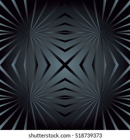 Black seamless pattern. Modern abstract  dark 3d radial background. Vector illustration. Art design. 